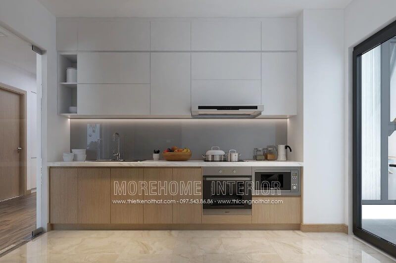 Kính ốp bếp màu ghi sáng là một trong những tone màu được yêu thích nhất bởi sự tinh tế, sang trọng rất hiện đại của nó mang đến cho không gian sống.